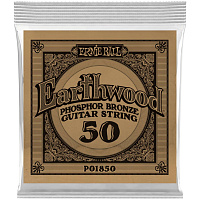 ERNIE BALL 1850 одиночная струна для акустической гитары Earthwood Phosphor Bronze, калибр .050