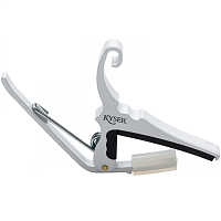 KYSER KG6W DYNATONE logo каподастр для акустической гитары, цвет белый с логотипом DYNATONE