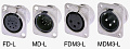 Neutrik NC3FDM3-L-1 панельный разъем XLR female, крепежные отверстия резьба М3