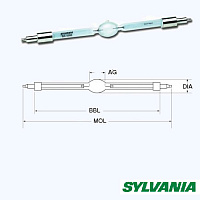 Sylvania BA2500DE(MSI2500) лампа газоразрядная, 2500W, цоколь SFa21-12, ресурс 750ч.