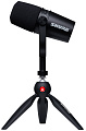 SHURE MV7-K-BNDL премиальный комплект для записи подкастов. Подключение XLR и USB, штатив в комплекте