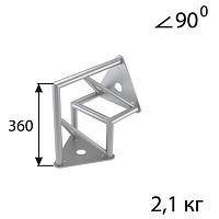 IMLIGHT T28/31-25 Стыковочный угол 90°, d 28х2 / d 16х2 мм. Крепежный размер 155 мм, М10