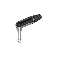 ROXTONE RJ2RP-NN Разъем 6.3 мм mono Male Jack угловой с резиновым держателем под кабель, цвет серебро