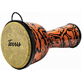 TERRIS DPC-08 URBAN Dune  джембе, пластик, 8" (20 см) х 16" (40 см), оранжевый с черным