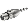 ROXTONE RA2XFJM Переходник 3P XLR female 6.3 mono Jack male, металл