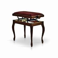 Hidrau BG200 Mahogany Gloss 1 (TC4)  банкетка, полированное красное дерево, коричневый вельвет
