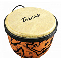 TERRIS DPC-10 URBAN Dune  джембе, пластик, 10" (25 см) - 20" (50 см), оранжевый с черным