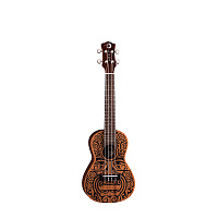 Luna UKE TRIBAL CONCERT  укулеле концерт, узор "Гавайский племенной орнамент"