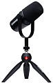 SHURE MV7-K-BNDL премиальный комплект для записи подкастов. Подключение XLR и USB, штатив в комплекте