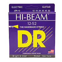 DR JZR-12 струны для электрогитары, калибр 12-52, серия HI-BEAM™, обмотка никелированная сталь, покрытия нет