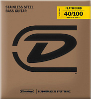 DUNLOP DBFS40100M Flatwound Stainles Steel Medium Scale Струны для бас-гитары