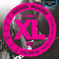 D'ADDARIO EXL170-12 струны для 12-струнной бас-гитары, никель, 45-45
