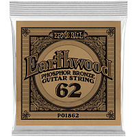 ERNIE BALL 1862 одиночная струна для акустической гитары Earthwood Phosphor Bronze, калибр .062