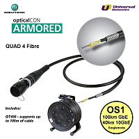 Neutrik NKOXX4S-A-3-50  кабель оптический OpticalCon QUAD, 4канальный (Armored), одномодовый, на катушке GT380, длина 50м