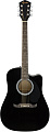 FENDER FA-125CE Dreadnought, Black электроакустическая гитара, цвет черный