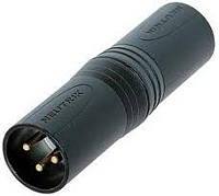 Neutrik NA3MM-B адаптер XLR 3 контакта штекер - XLR 3 контакта штекер, черненый корпус