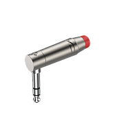 ROXTONE RJ3RPP-RD-NN Разъем 6.3 мм stereo Male Jack угловой, цвет серебро с красным маркером, покрытие контактов никель, максимальный размер кабеля 7 мм