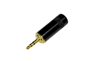NordFolk NCJ5290  разъем стерео 3.5 мм mini jack под кабель диаметром 5-6 мм, металл, черный/желтый