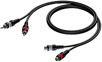 Procab CAB850/1.5 аудиокабель 2 RCA папа - 2 RCA мама, длина 1.5 метра