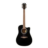 ROCKDALE Aurora D6 C BK Gloss акустическая гитара, дредноут с вырезом, цвет черный, глянцевое покрытие