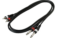Rockcable RCL 20932 D4  кабель 2 х джек 6.3 мм - 2 х RCA, длина 1.5 метра