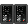 M-Audio BX5 CARBON  5-дюймовый (НЧ драйвер-кевлар) bi-amped студийный монитор ближней зоны,  входы  XLR\TRS, чуствительность 85 мВ, входное сопротивление 20 кОм балансный, 10 кОм небалансный, частота воспроизведения 56 Гц-24 кГц, мощность 70Вт.