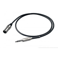 Proel BULK230LU5 Микрофонный кабель, XLR папа стерео Jack 6.3 мм, длина 5 метров