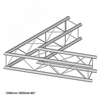 Dura Truss DT 24 C20-L60 Узел стыковочный двухлучевой - угол, 60°, алюминиевый, сечение 220х220 мм, длина сторон 100 см. Труба 32х2. Вес 4,6 кг