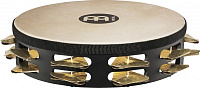 MEINL STAH2B-BK  деревянный тамбурин 10"(профессиональный), мембрана - натуральная, 2 ряда джинглов (латунь, треугольная форма), цвет черный