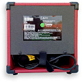 Laney LX10 RED гитарный комбо 10 Вт, динамик 5", одноканальный с 2-полосным эквалайзером и дисторшном, CD/MP3 вход, выход на наушники, размеры 314х289х176 мм, вес 3,2 кг, цвет красный