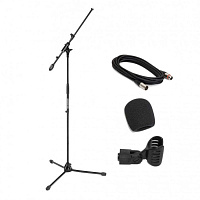 SAMSON MK5 Комплект: микрофонная стойка-журавль, микрофонный держатель, кабель XLR-XLR (5,4 м), ветрозащита SAMSON WS-1 (1 шт.)