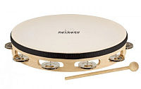 MEINL NINO25 тамбурин деревянный, 10", 1 ряд бубенцов, мембрана-пластик