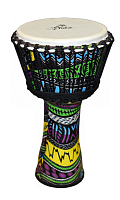 YUKA DJPC010-20  джембе, веревочная настройка, размер: 10"(25м)-20"(50см), мембрана и корпус: пластик, декорирован в карибском стиле