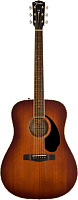 FENDER PD-220E Mahagony Aged Cognac Burst электроакустическая гитара, цвет темный санберст, кейс в комплекте