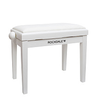 ROCKDALE RHAPSODY 131 SV WHITE деревянная банкетка с регулировкой высоты, цвет корпуса белый, сиденье - белый вельвет в рубчик