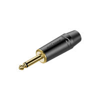 ROXTONE RJ2PX-BG Разъем  jack 1/4" моно, максимальный диаметр кабеля 10 мм, цвет черный, позолоченные контакты