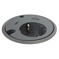 Kondator 935-PD16 Встраиваемая розетка для монтажа в стол, 1xUSB QC 2.0 (5–12 В, 1–2 А), 1xUSB-C 3.1 Gen 1 (20 В, 3 А), отверстие для кабеля 7 мм, отверстие для кабеля 9,5 мм. Размеры (ØxВ) 83х(89–140) мм, цвет черный