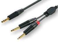ROXTONE GPTC130/5 Аудиокабель, диаметр 5.5 мм, 6.3 мм stereo Jack  2x6,3 мм mono Jack, цвет черный, длина 5 метров