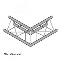 Dura Truss DT 23 C21-L90  Узел стыковочный двухлучевой - угол, 90°, алюминиевый, сечение 220х220 мм, длина сторон 50 см. Труба 35х2. Вес 2,1 кг