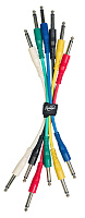 ROCKDALE IC016-20CM комплект из 6 шт. патч-кабелей с разъёмами mono jack (TS) male, длина 20 см, 6 цветов