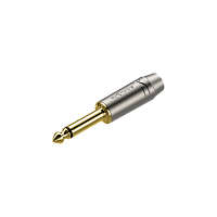 ROXTONE RJ2PP-NS-NG Разъем  jack 1/4" моно, максимальный диаметр кабеля 6.5 мм, цвет серебристый