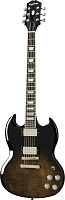 EPIPHONE SG Modern Figured Trans Black Fade электрогитара, цвет черный фейд