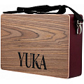 YUKA LT-CAJ1-RWRD тревел-кахон, фиксированный подструнник, тапа палисандр, корпус красный, ремень