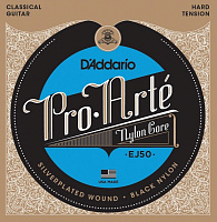 D'ADDARIO EJ50 струны для классической гитары, Silver/Black, Hard Tension