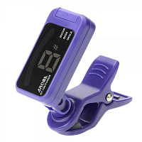 AROMA AT-100 purple тюнер хроматический для гитары, бас и укулеле, на клипсе