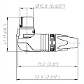 Neutrik NC4FRX разъем XLR угловой female кабельный 4 контакта