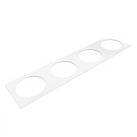 Kondator 935-PF04W Прямоугольная рамка для установки 4 встраиваемых розеток. Размеры (ШxГxВ) 436,5х105х2 мм. Цвет белый