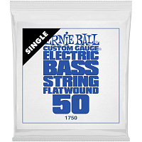 ERNIE BALL 1750  одиночная струна для бас-гитары, сталь, Flat Wound, калибр .050