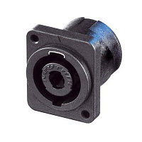 Neutrik NL4MP-M3 панельный разъём Speakon, 4-контактный квадратный фланец, крепежные отверстия резьба М3