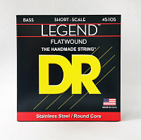 DR SFL-45 струны для 4-струнной короткомензурной бас-гитары, калибр 45-105, серия LEGEND™, обмотка нержавеющая сталь, плоская, покрытия нет